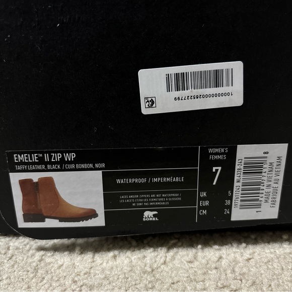 SOREL Emelie II Zip Waterproof Impermeable Women's Boot Size US 7 Snow Rain Boot - Picture 2 of 11